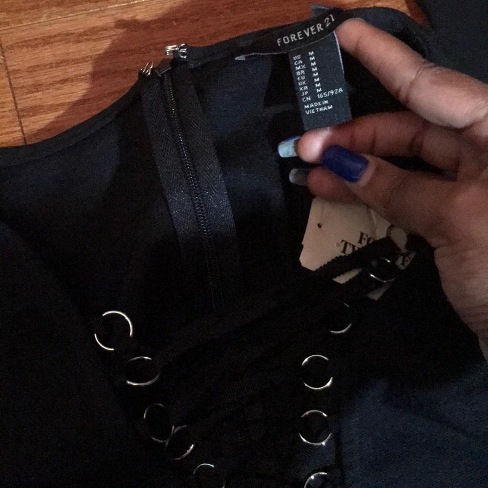 Forever 21 Black Lace Up Dress - Picture 7 of 7